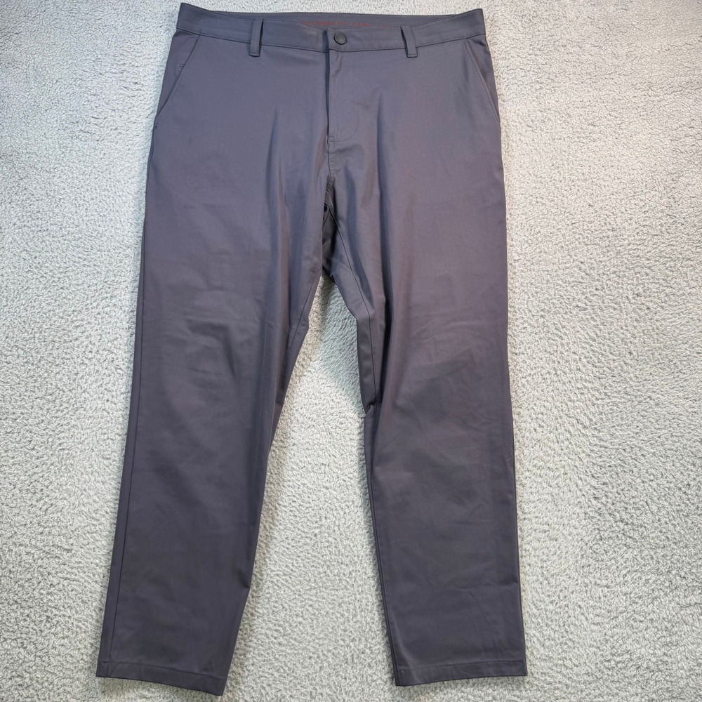 Rhone Commuter Pants Mens 35x27 Gray Performance Stretch Chino Slim Straight
